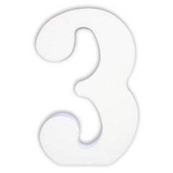 Numero 3 en unicel arial bold 24 cms-UN0103