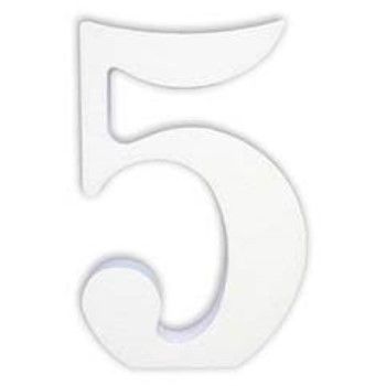 Numero 5 en unicel arial bold 24 cms-UN0105