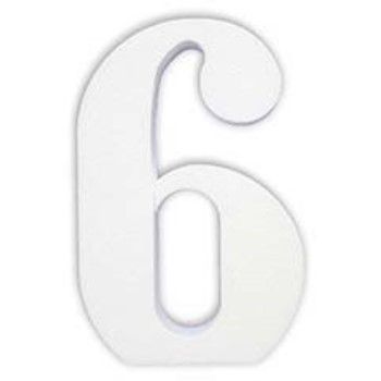 Numero 6 en unicel arial bold 24 cms-UN0106