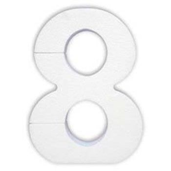 Numero 8 en unicel arial bold 24 cms-UN0108
