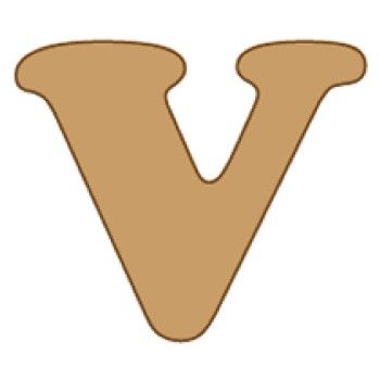 Letra v cooper mini 4 x 6 cms.-VC