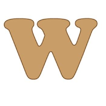 Letra w cooper mini 4 x 6 cms.-WC