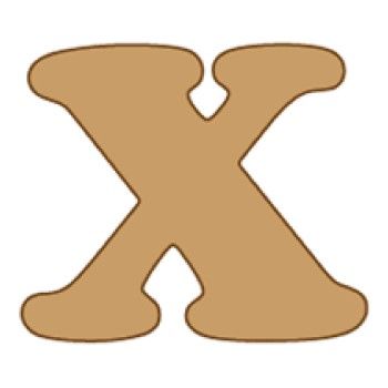 Letra x cooper mini 4 x 6 cms.-XC