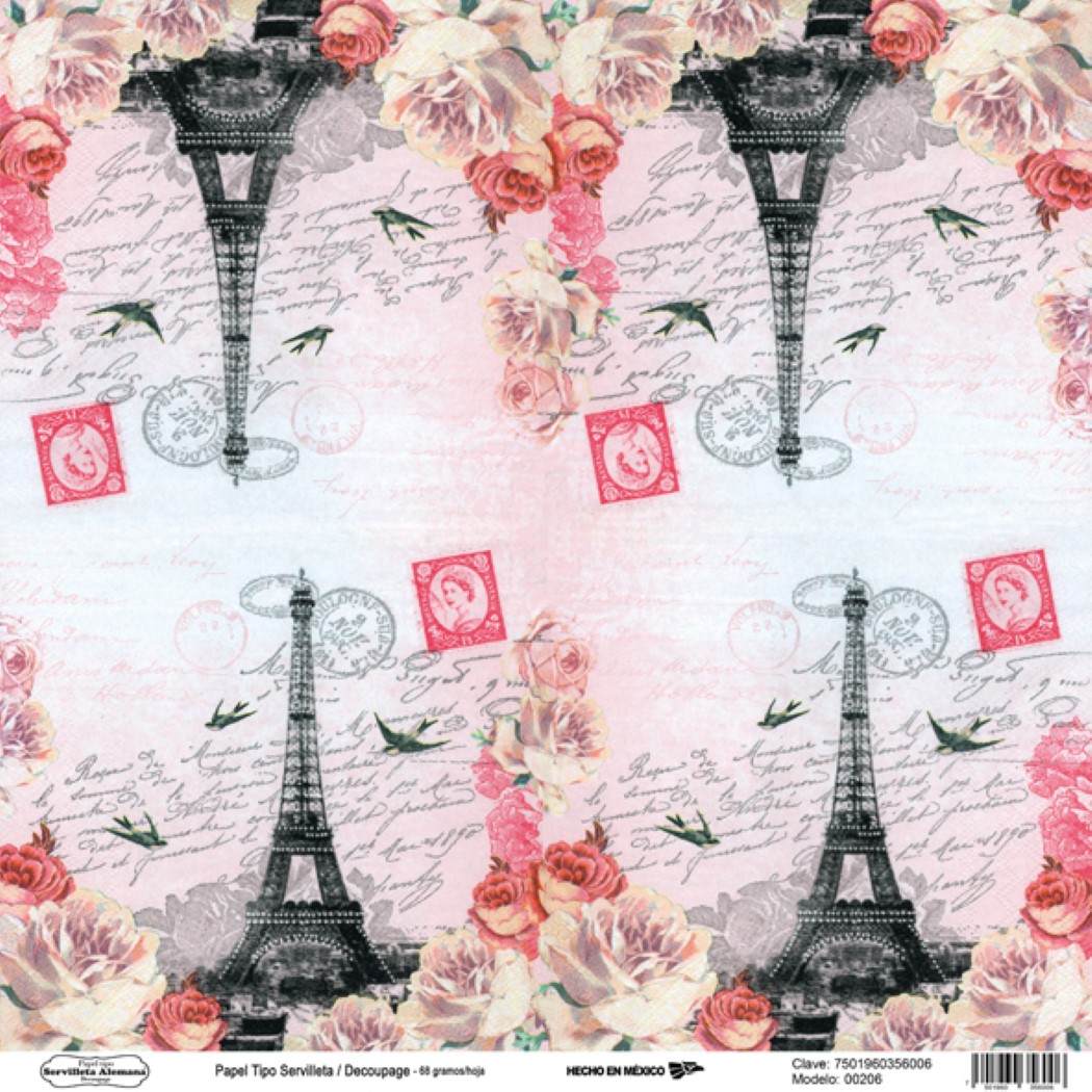 00206 papel tipo servilleta/decoupage 68grs-HP0206