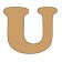 Letra u cooper mini 4 x 6 cms.-UC
