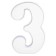 Numero 3 en unicel arial bold 24 cms-UN0103