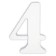 Numero 4 en unicel arial bold 24 cms-UN0104