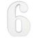 Numero 6 en unicel arial bold 24 cms-UN0106