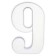Numero 9 en unicel arial bold 24 cms-UN0109