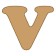 Letra v cooper mini 4 x 6 cms.-VC